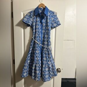 Solitaire‎ dress eyelet lace blue size small